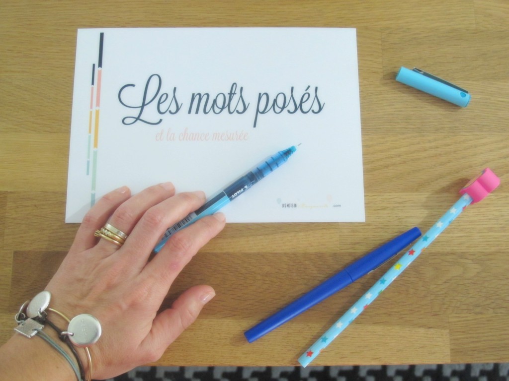 Les mots posés et la chance mesurée